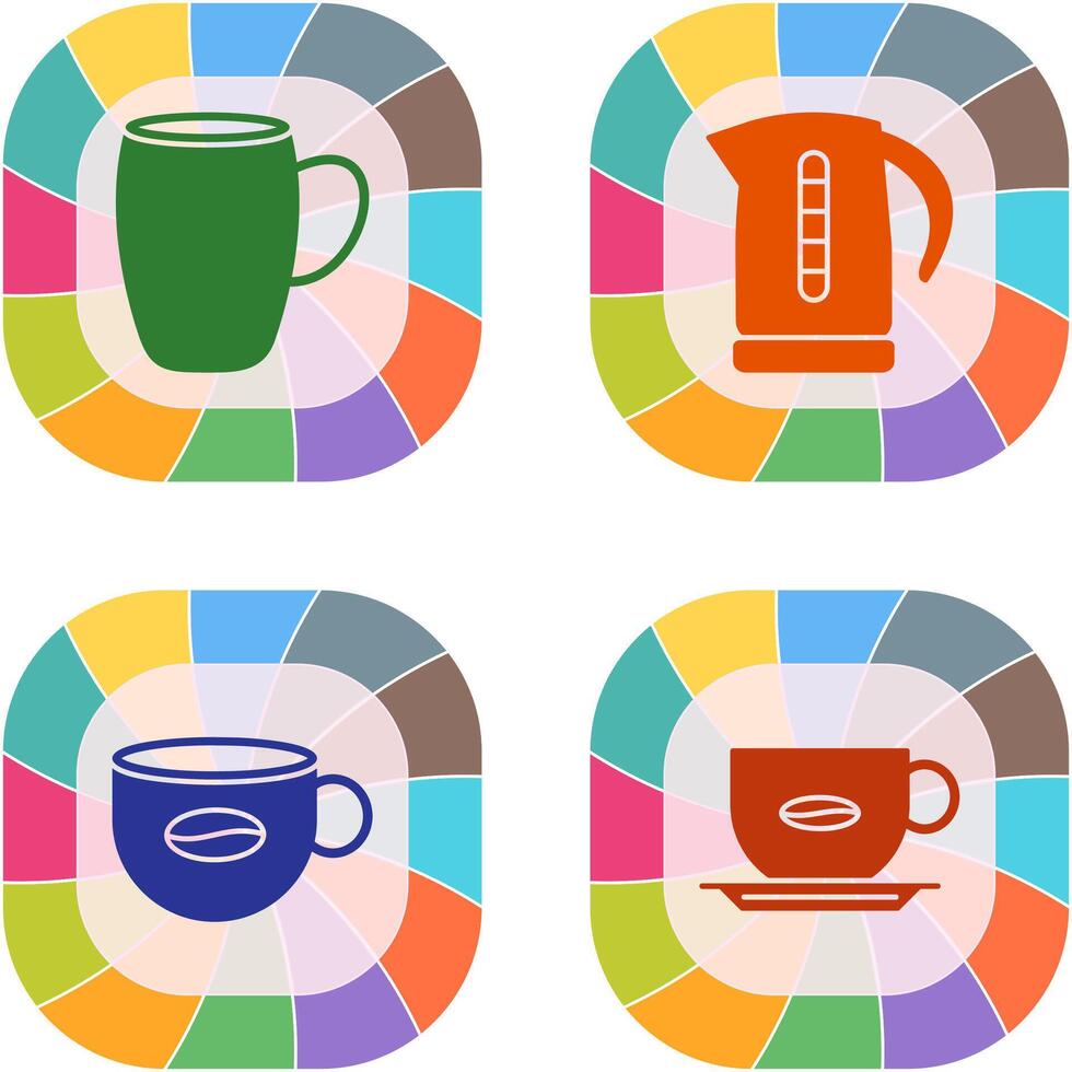 mug and kettle Icon vector