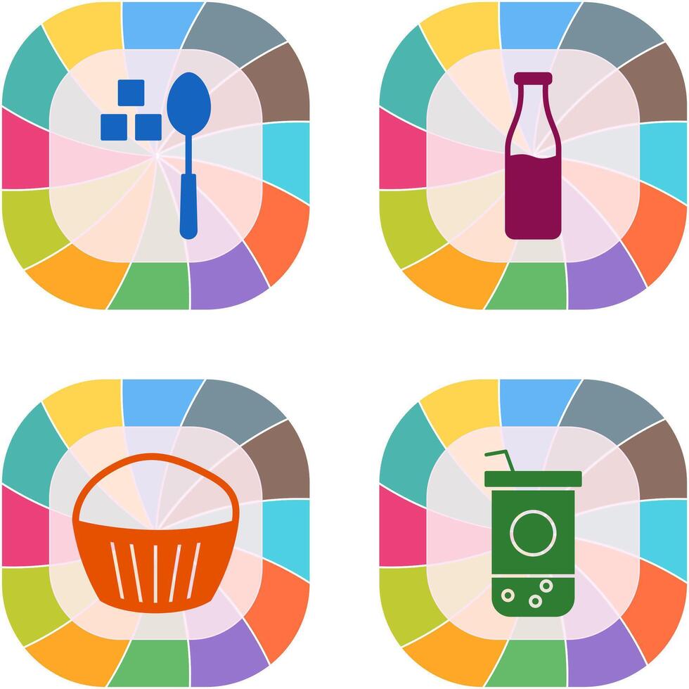 sugar and Milk bottle Icon vector