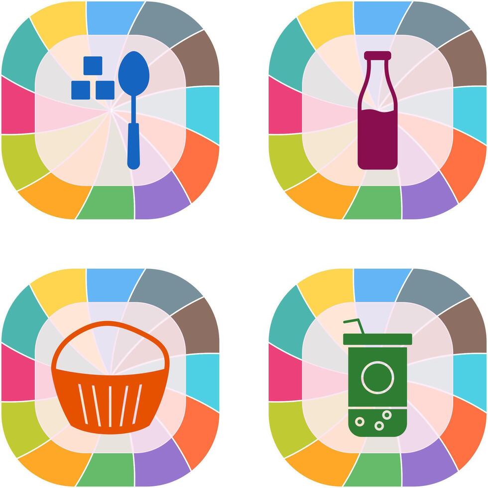 sugar and Milk bottle Icon vector