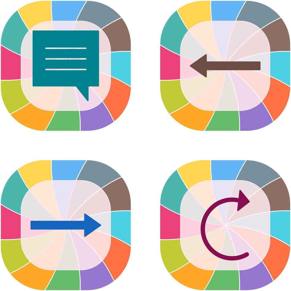 single chat bubble and left arrow Icon vector