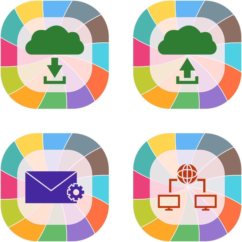download from cloud upload to cloud Icon vector