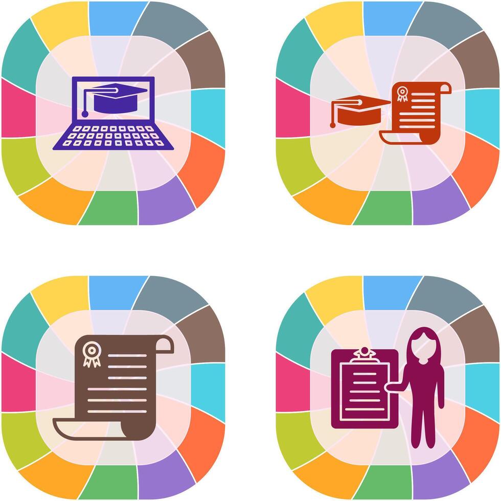 Online Graduation and Graduation Icon vector