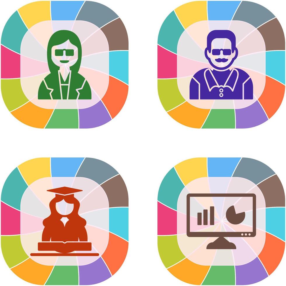 Female Professor and Male Professor Icon vector