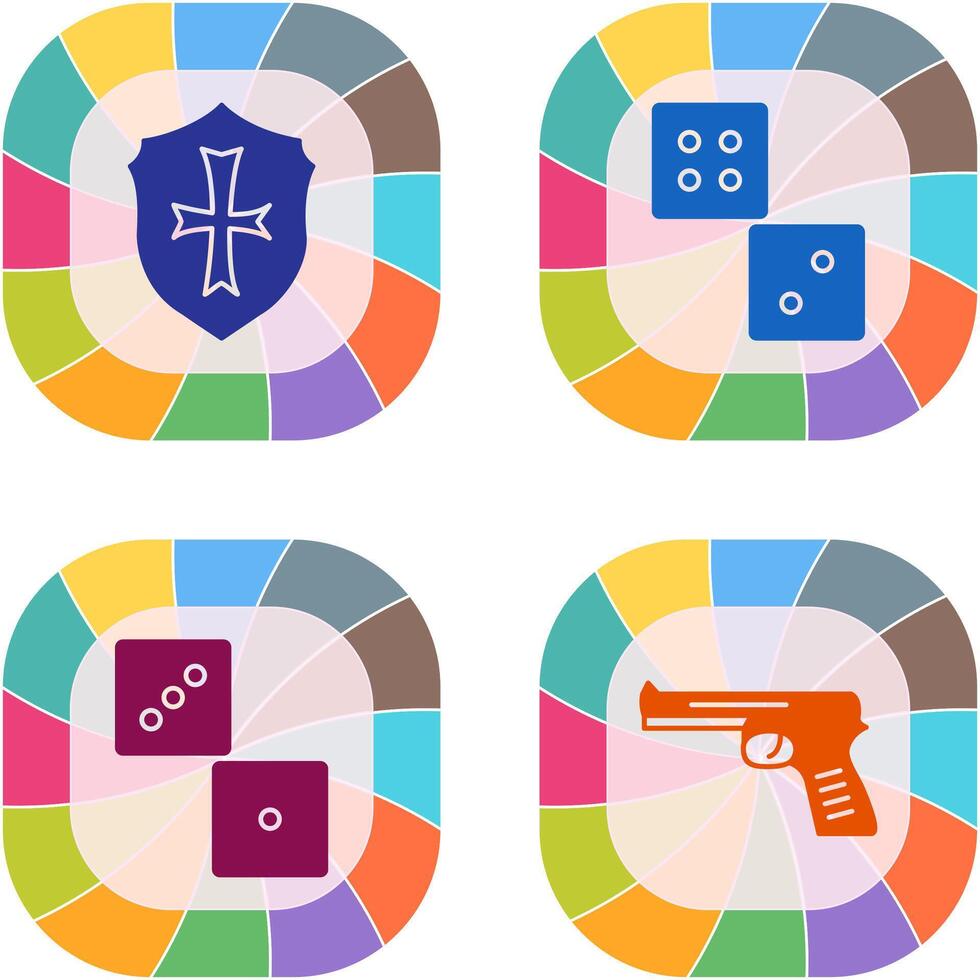 Dice and Shield Icon vector