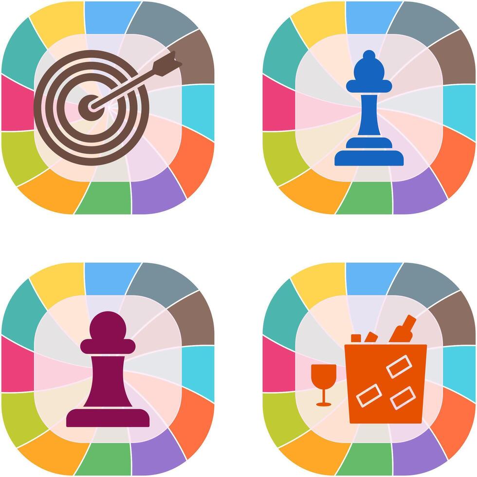 Dartboard and Bishop Icon vector