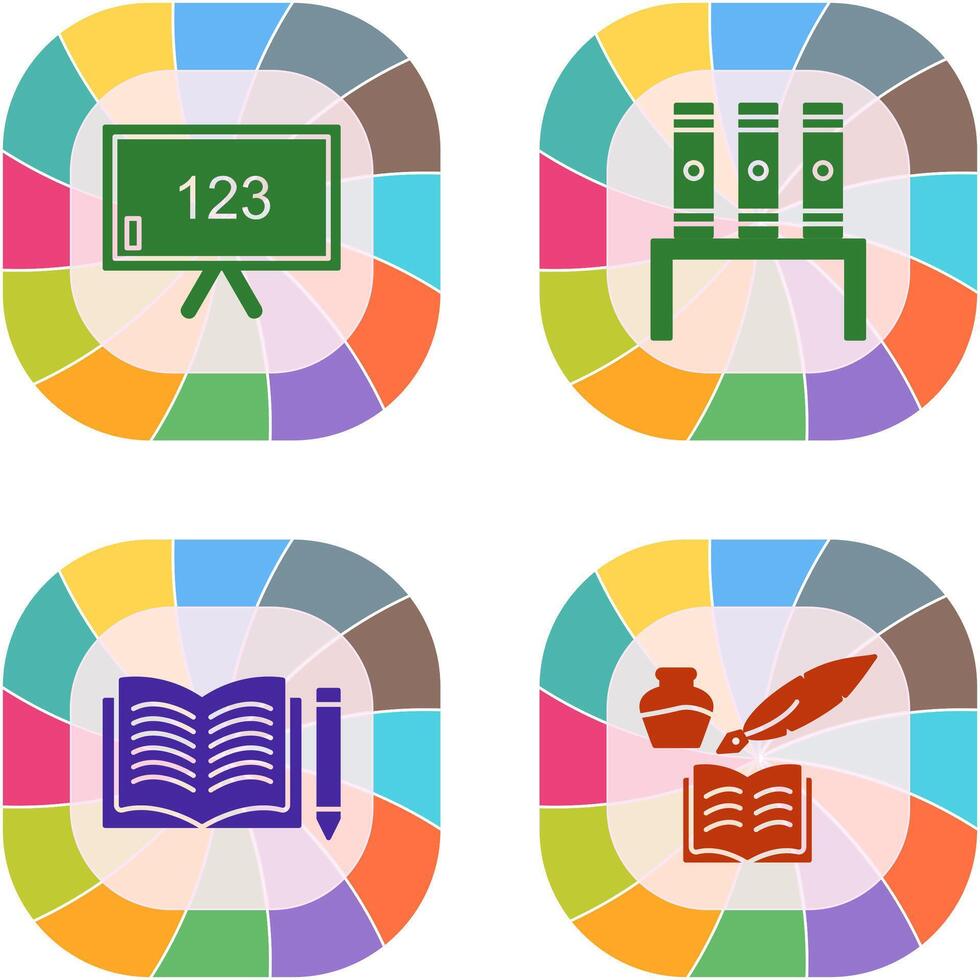 Classroom Board and Bookstand Icon vector