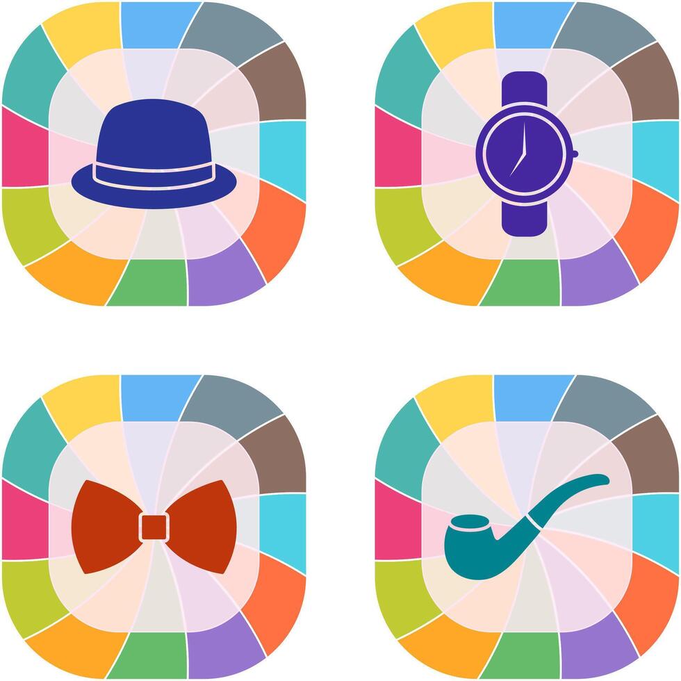 sombrero y reloj icono vector