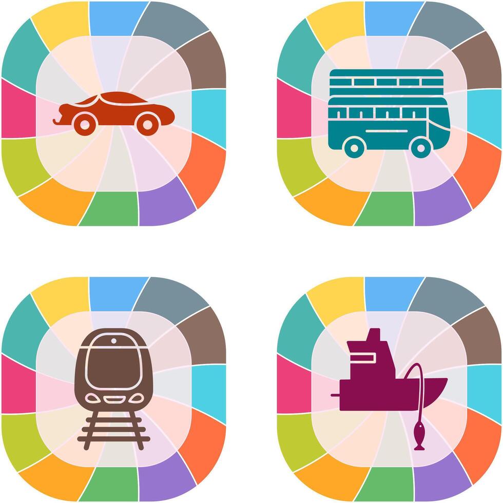 Sports Car and Double Icon vector