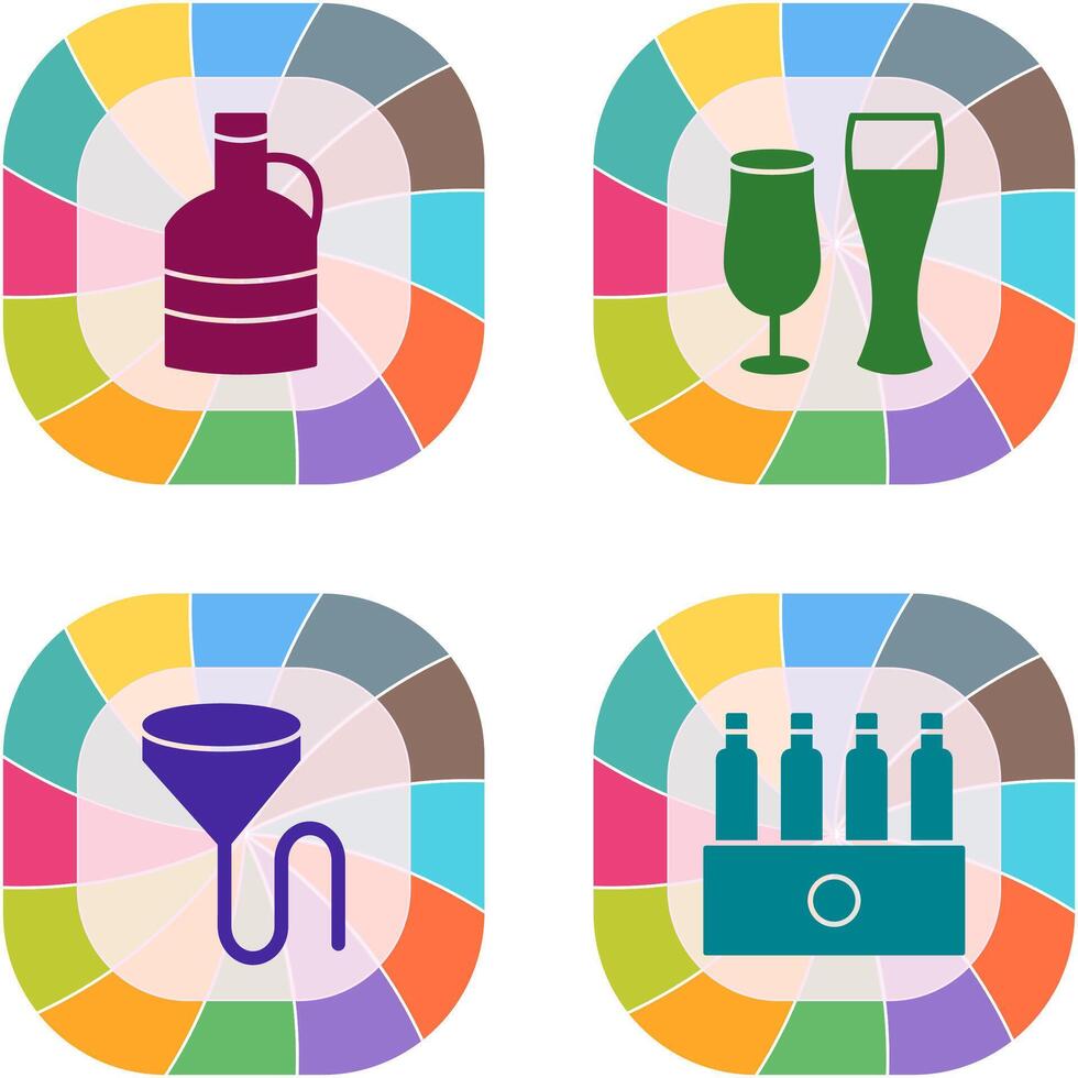 moon shine and beer glasses Icon vector