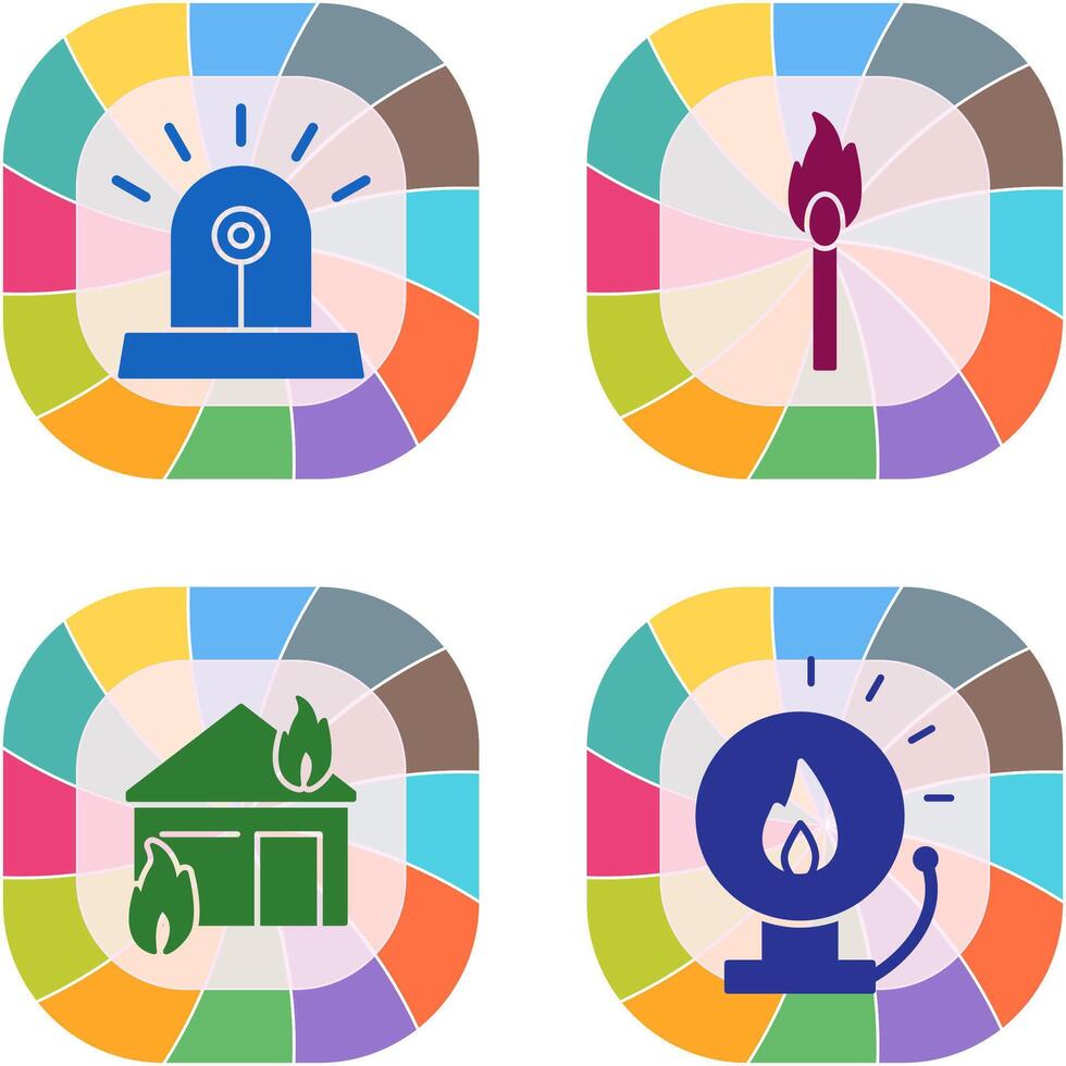 siren and lit matchstick Icon vector