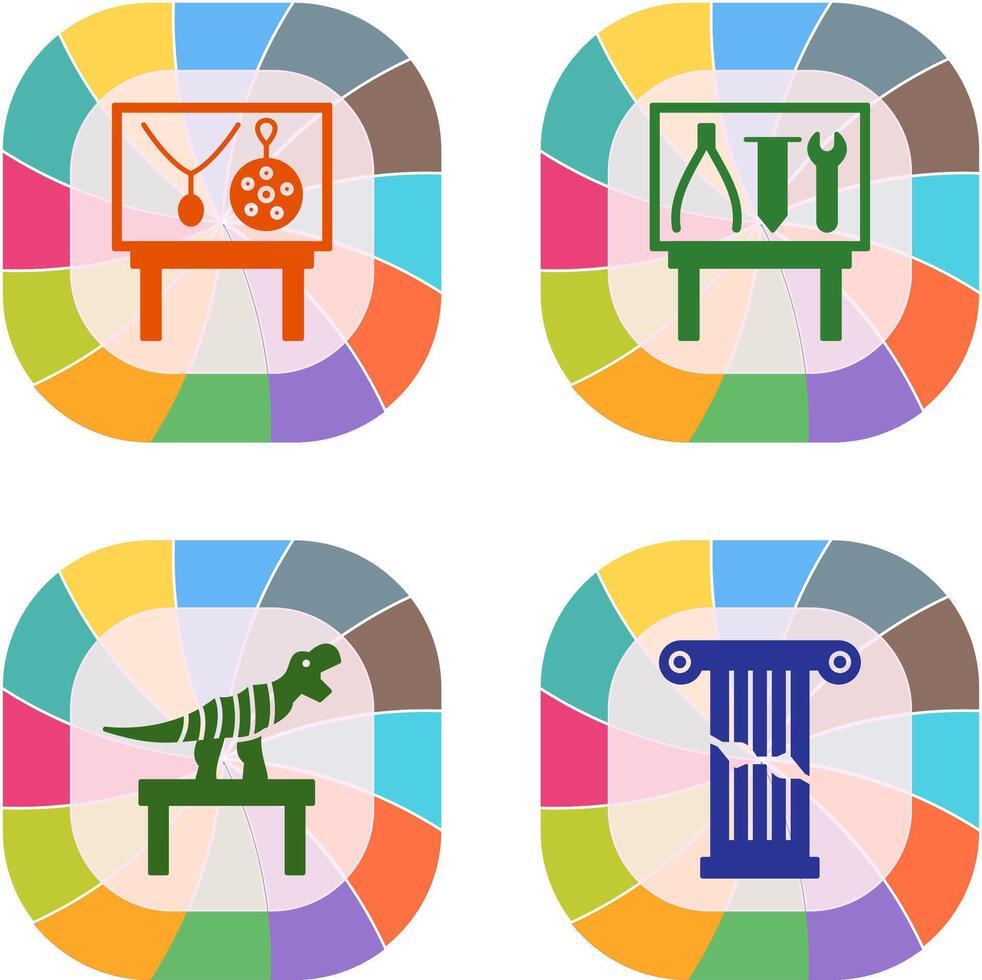 Jewel Exhibit and Tools Exhibit Icon vector