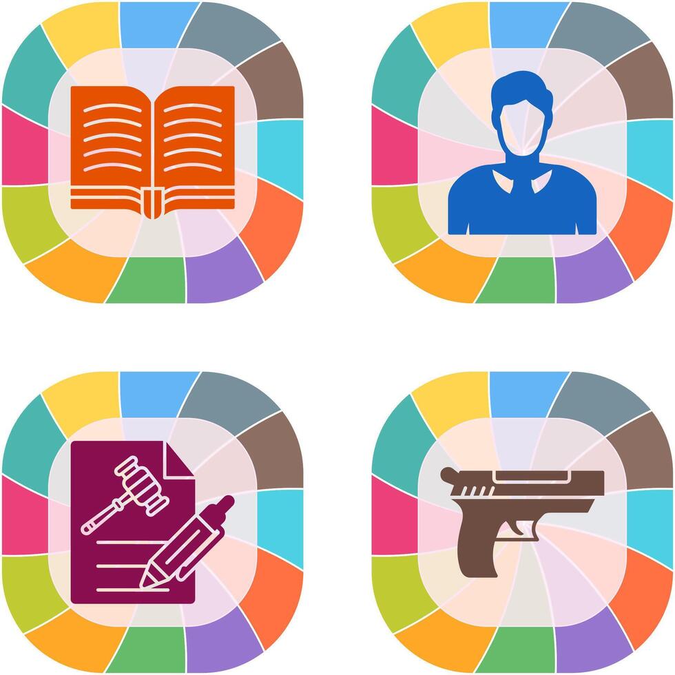 Book and Judge Icon vector