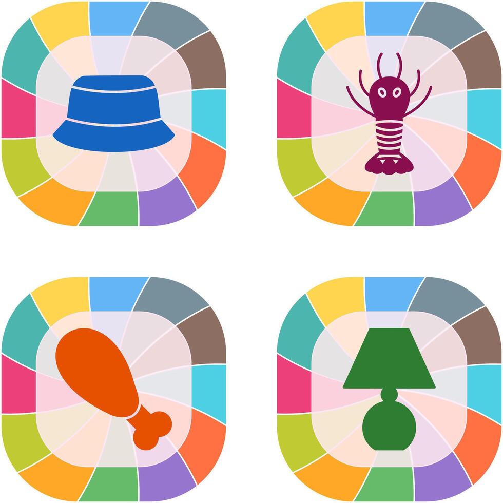 Men Hat and Lobster Icon vector