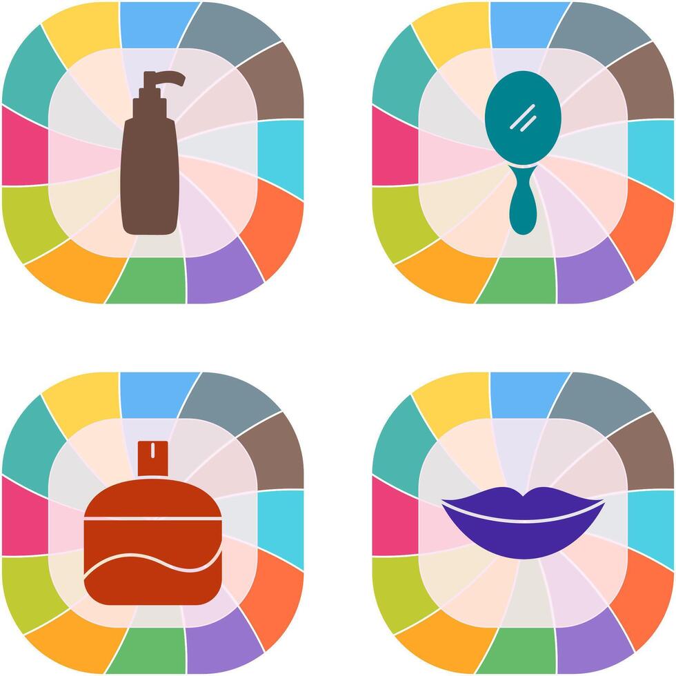 cosmético producto y espejo icono vector