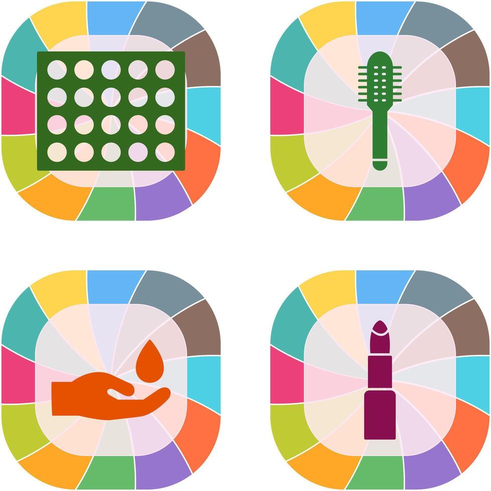 Colored Palette and Comb Icon vector