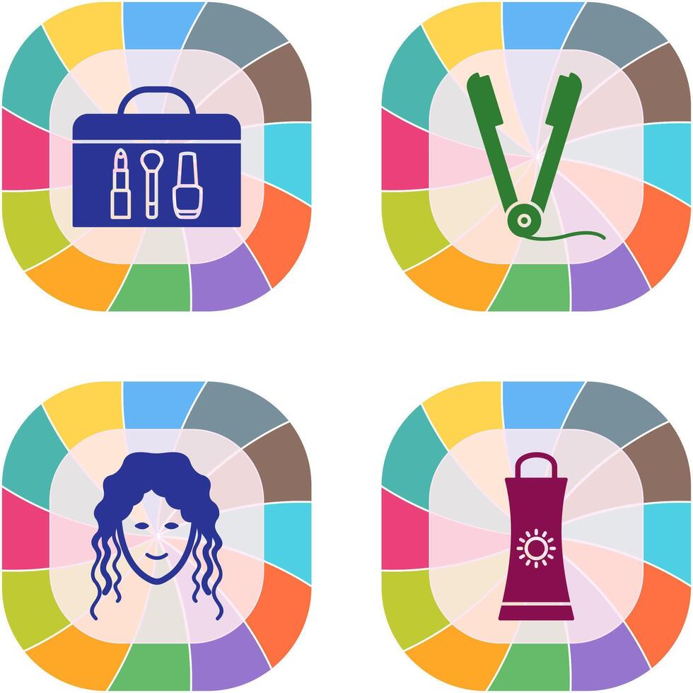 Cosmetics and Straightener Icon vector