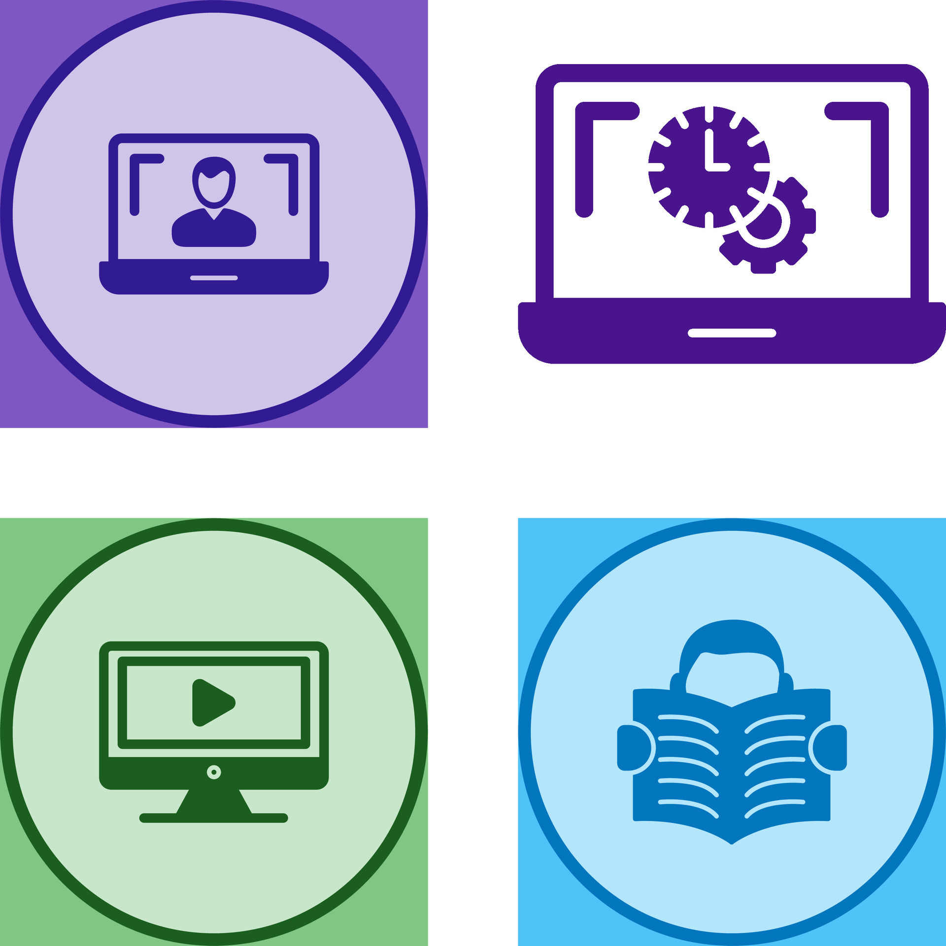 Flex Time and Online Lesson Icon 44711935 Vector Art at Vecteezy