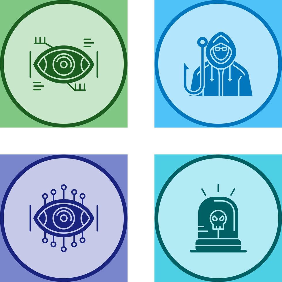 Eye Recongnition and Phishing Icon vector