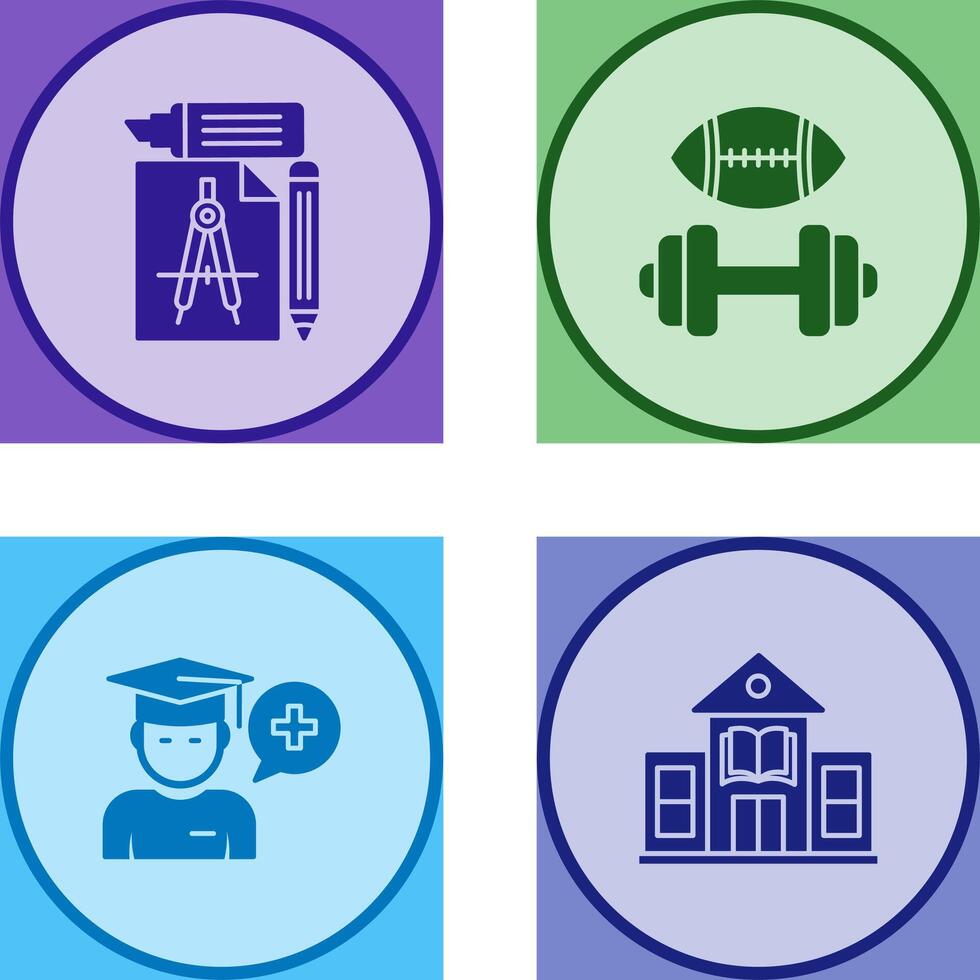 Study Tools and Sport Faculty Icon vector