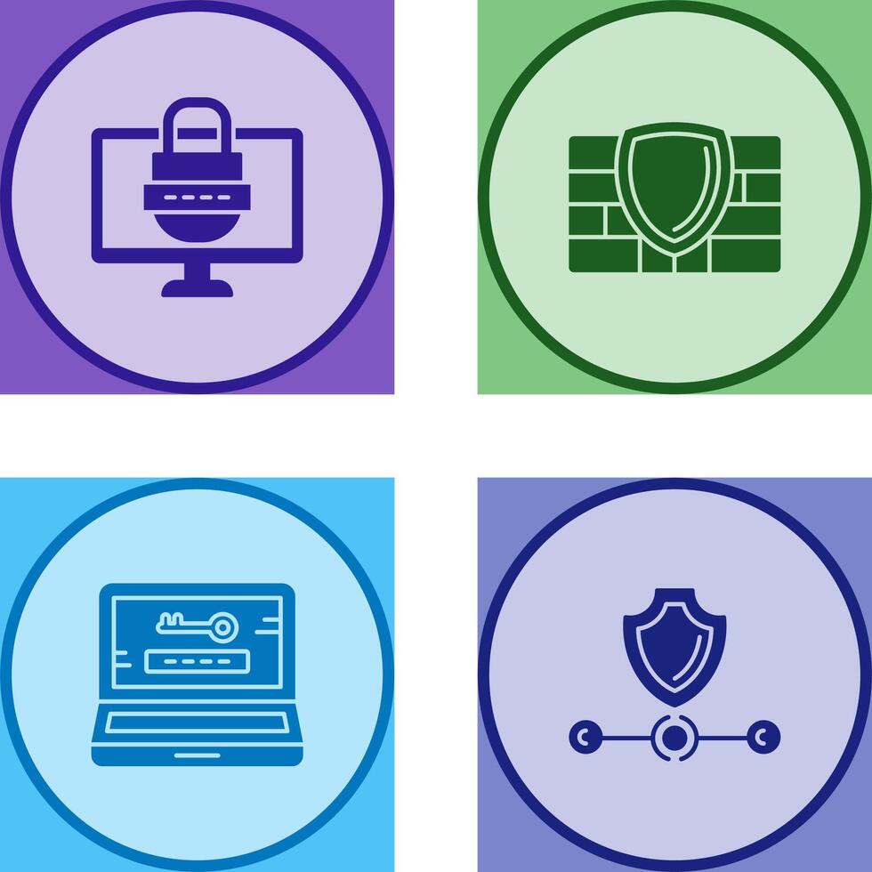 Password and Firewall Icon vector