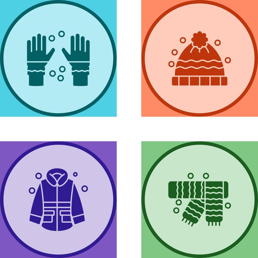 Winter Gloves and Winter Hat Icon vector