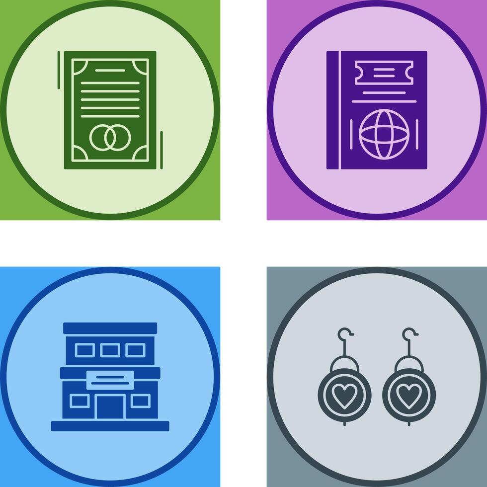 Wedding and Passport Icon vector