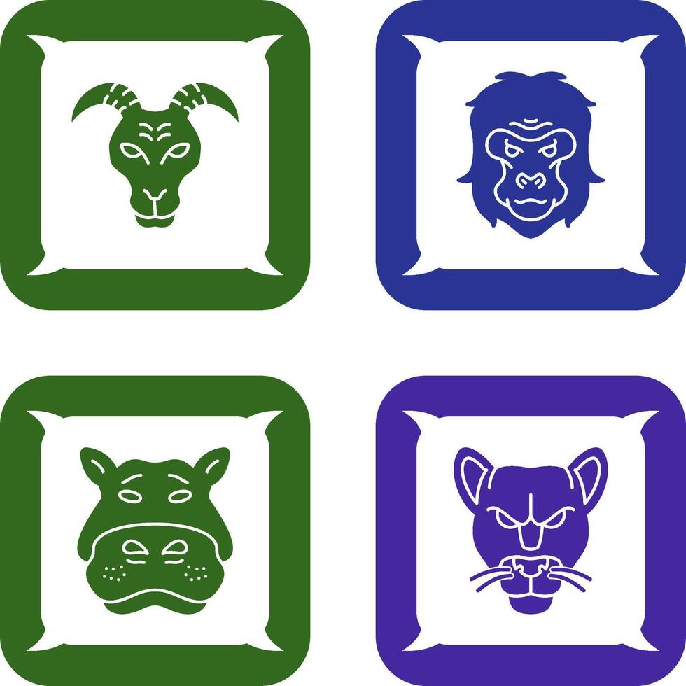 Goat and Gorilla Icon vector