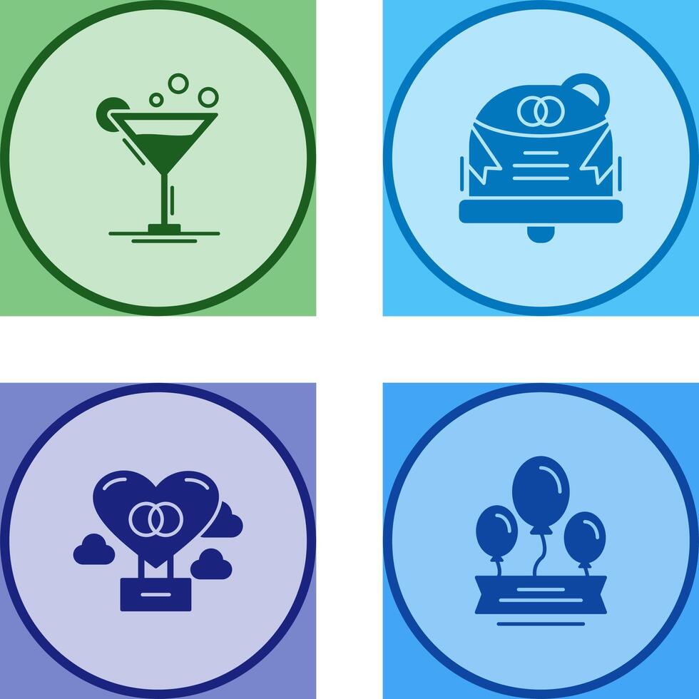 Coktail and Wedding Icon vector