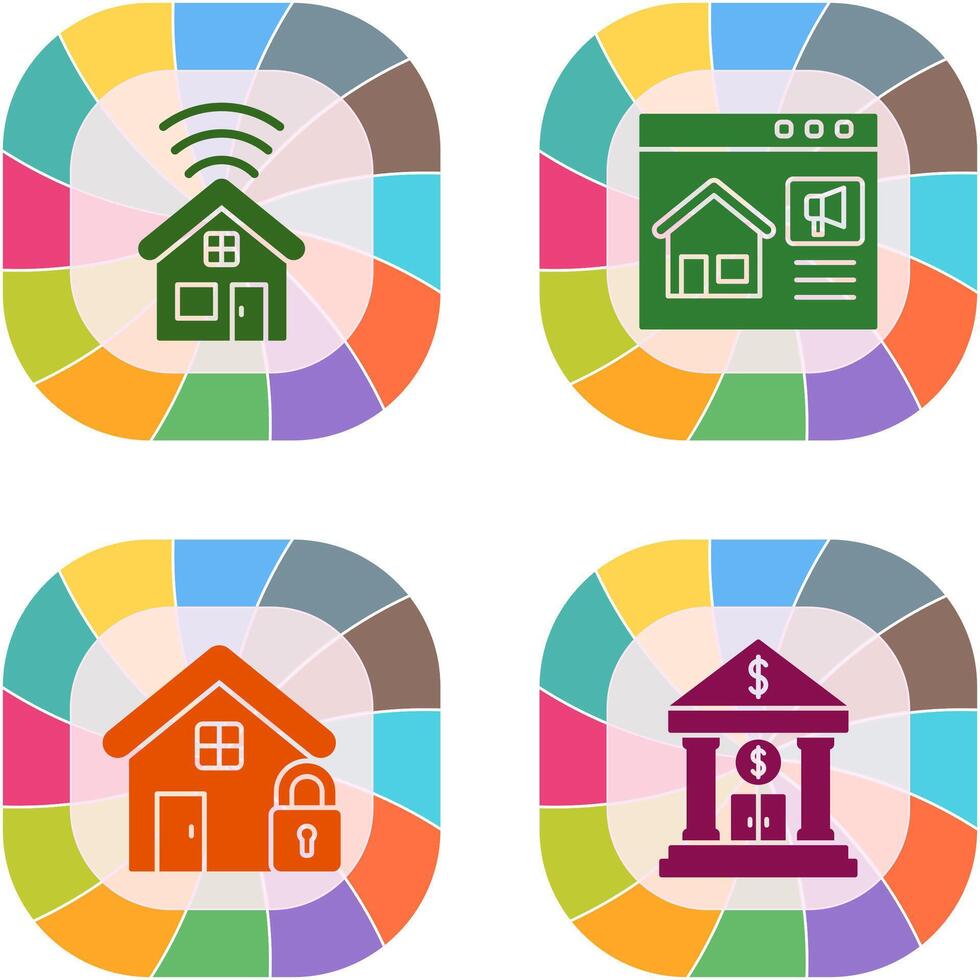 Smart house and Marketing Icon vector