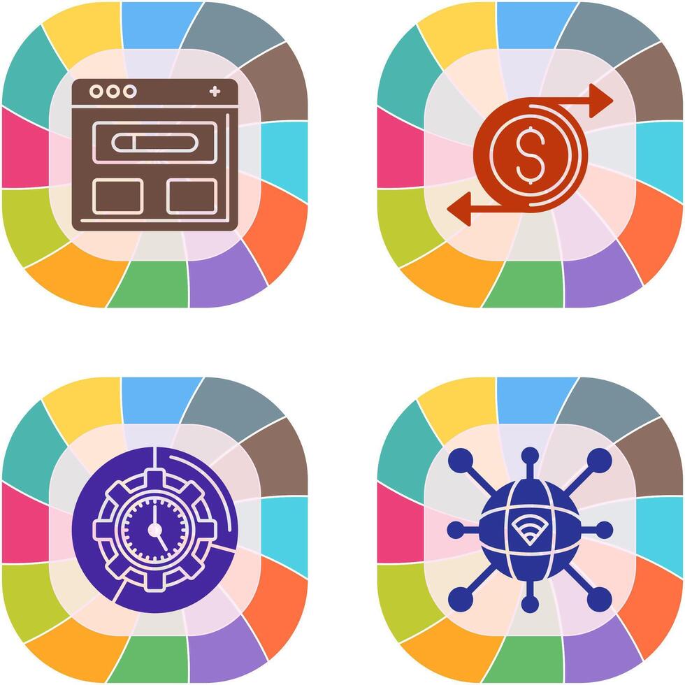 Brwoser and Money Icon vector