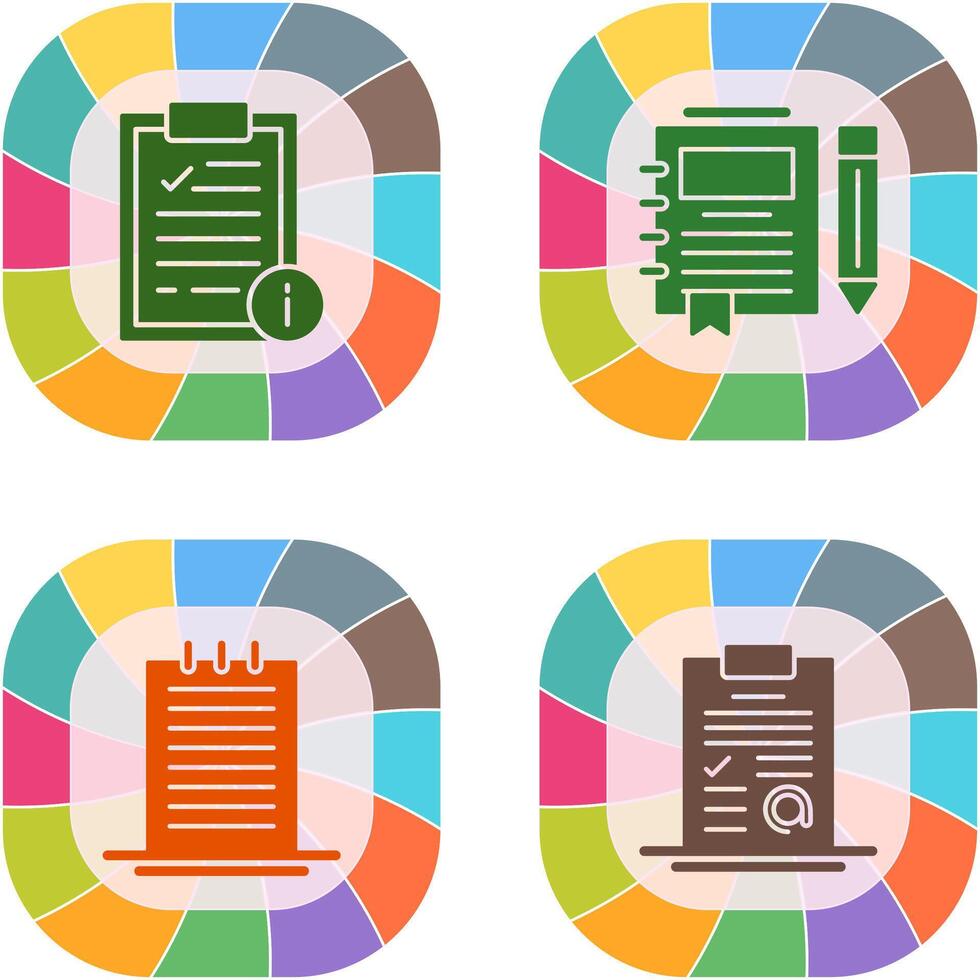 Info and Journal Icon vector
