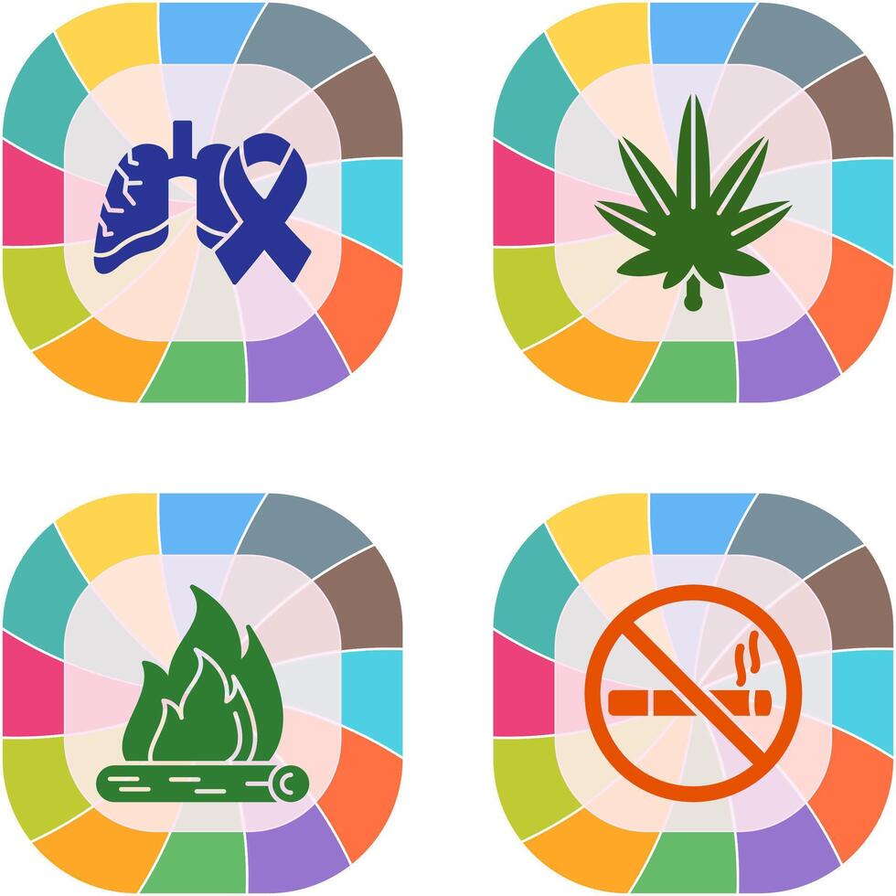 Cancer and Weed Icon vector