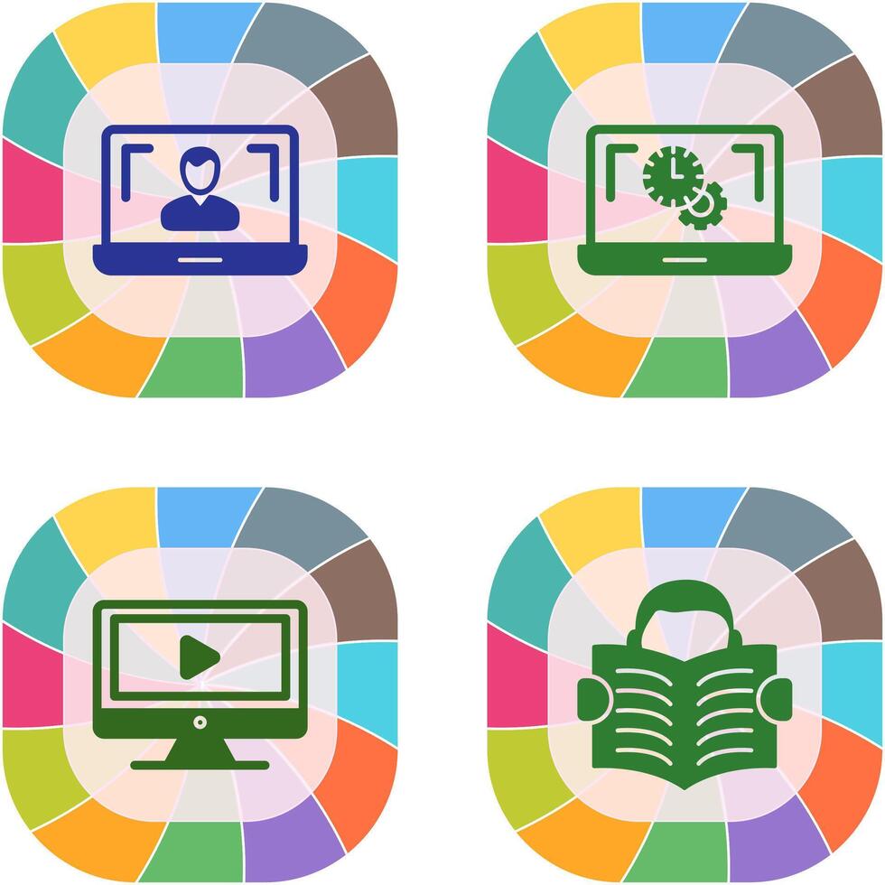 Flex Time and Online Lesson Icon vector