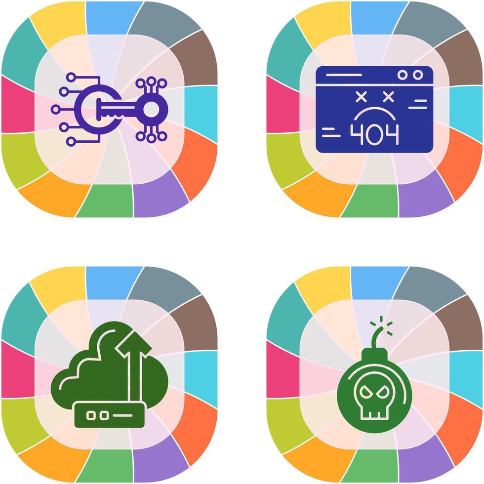 Encryption and 404 Error Icon vector