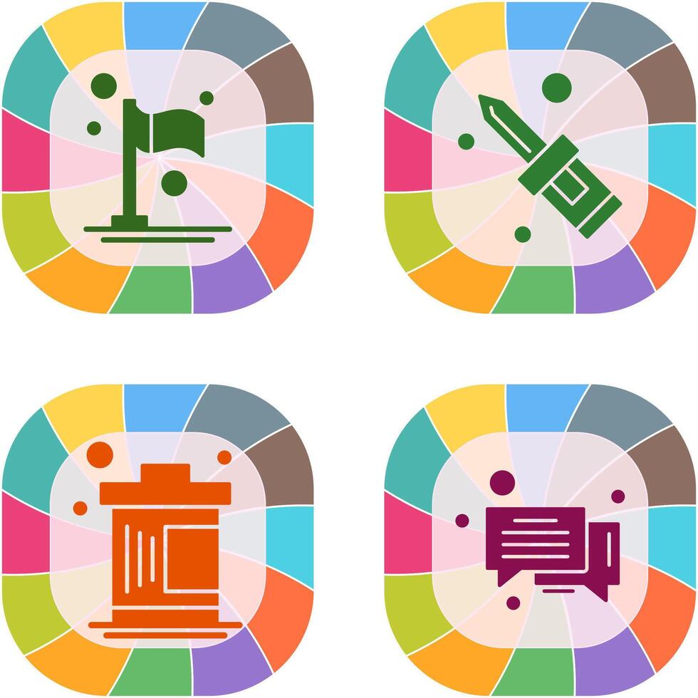 Flag and Screw Driver Icon vector