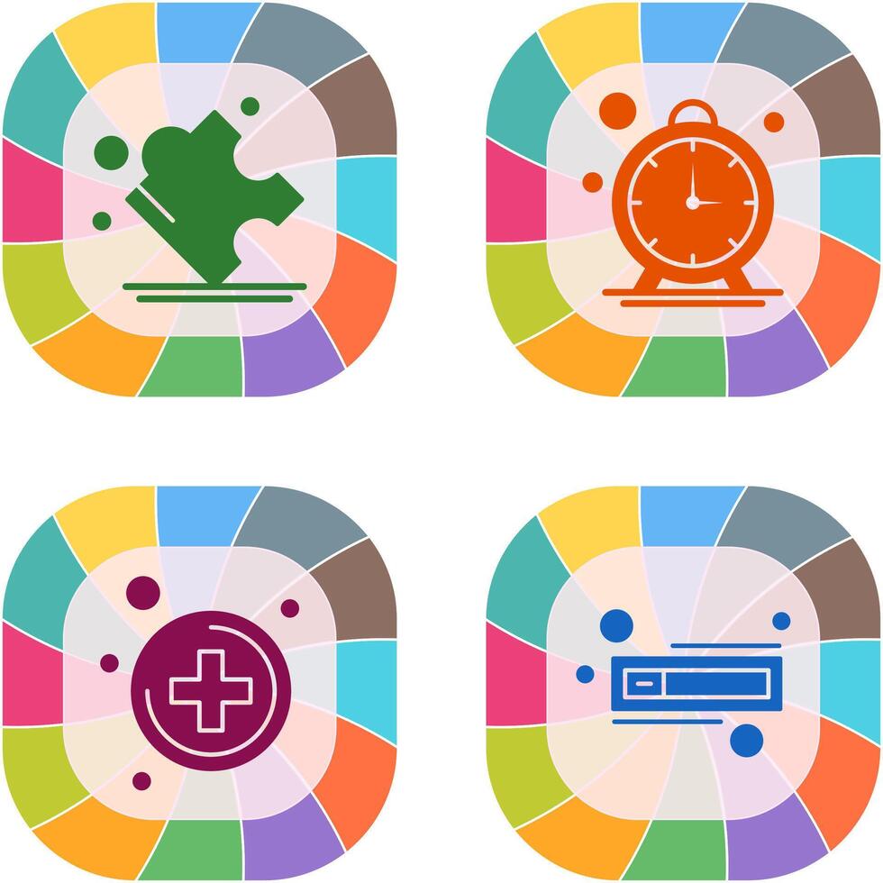 Puzzle and Stop Watch Icon vector