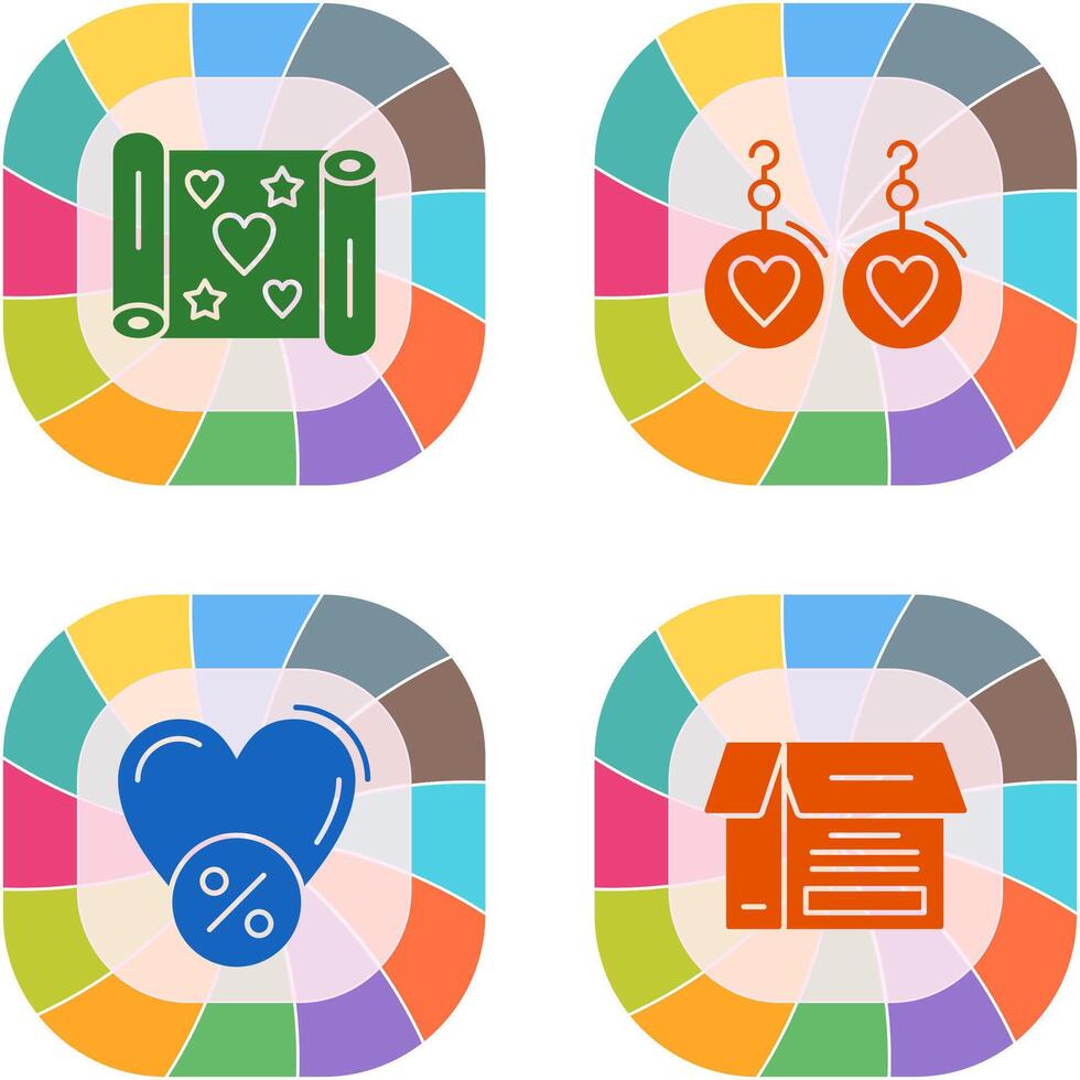Gift Wrap and Earrings Icon vector