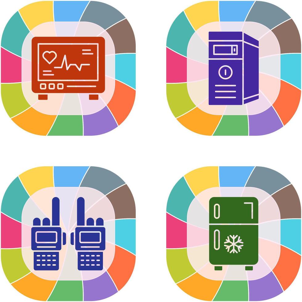 Cardiogram and Cpu Icon vector