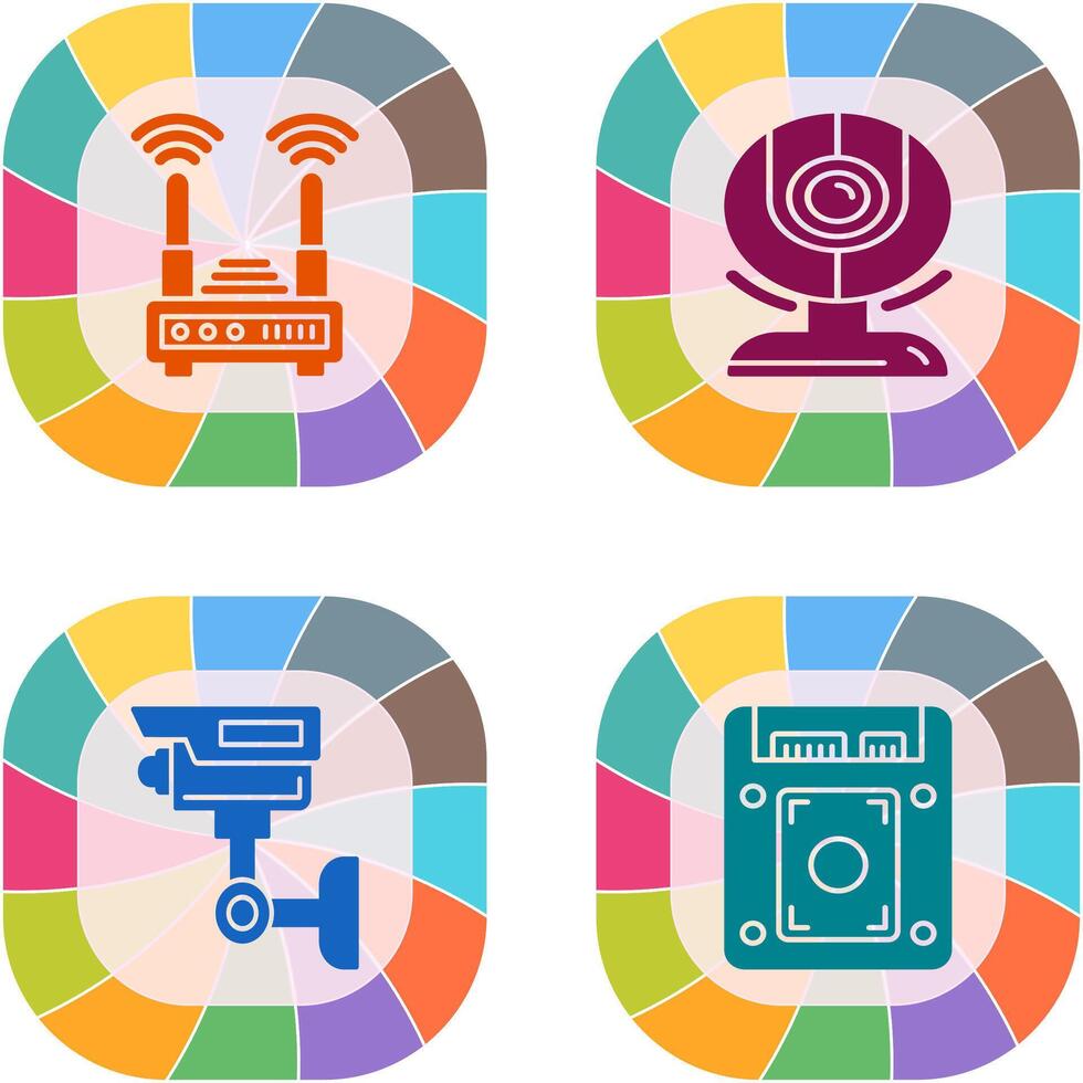 Router and Web Cam Icon vector