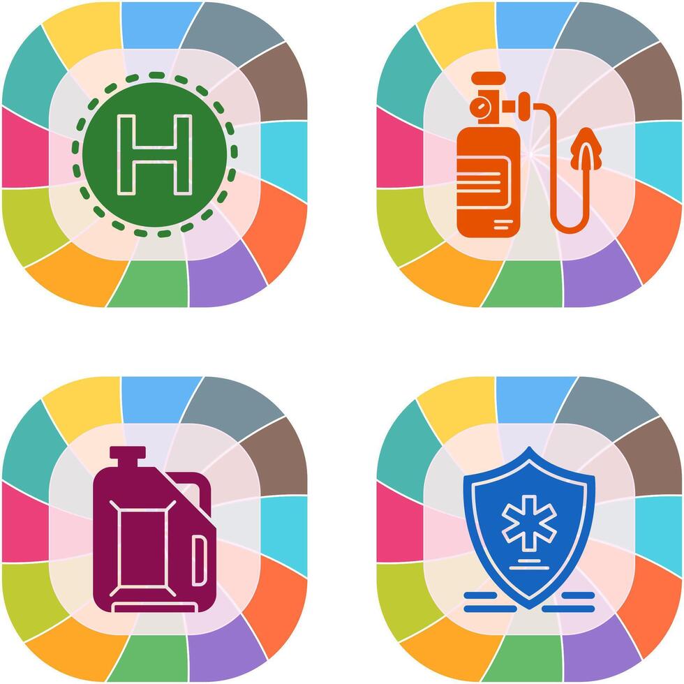 Helipad and Oxygen Icon vector