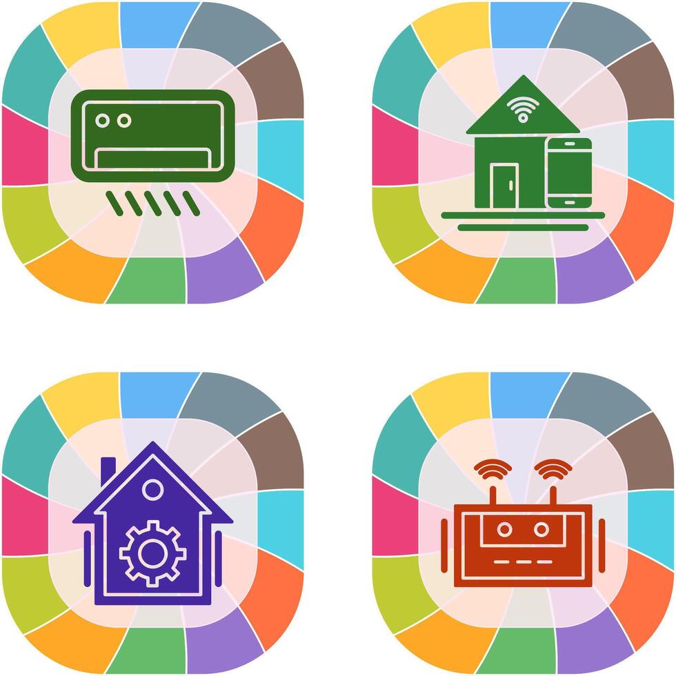 Air Conditioner and Home Automation Icon vector