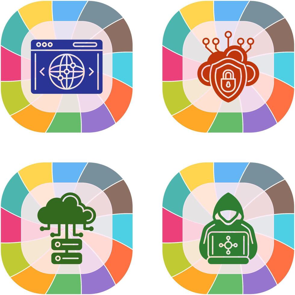 Cloud Security and Website Icon vector