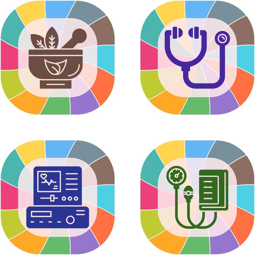 Ayurvedic and Stethoscope Icon vector