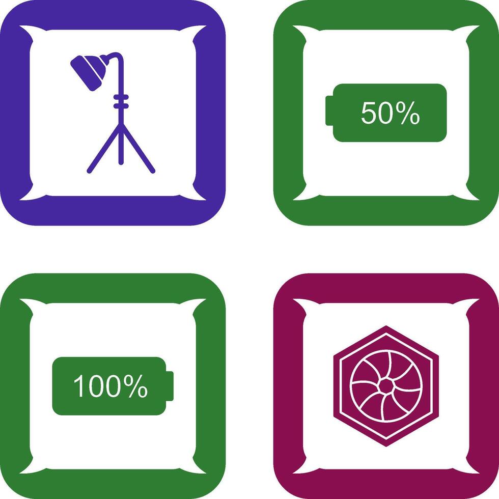 light stand and half battery Icon vector
