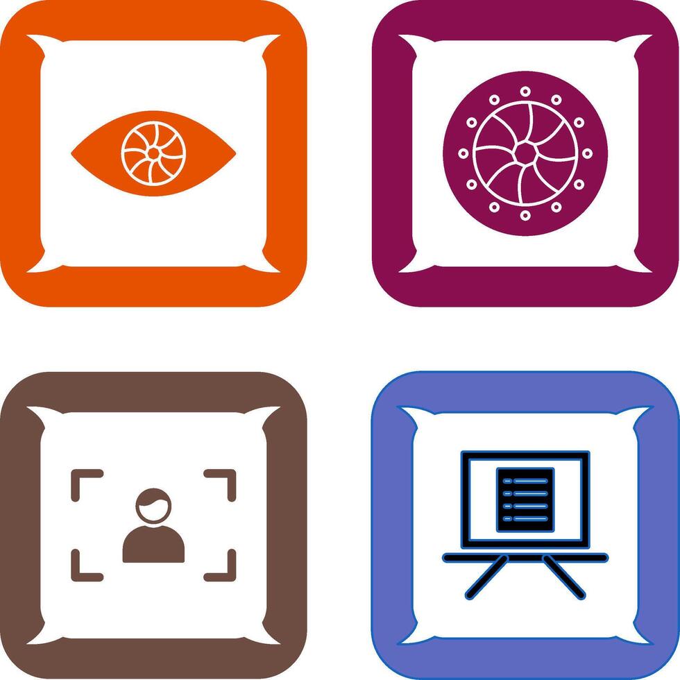 eye and optical diaphram Icon vector