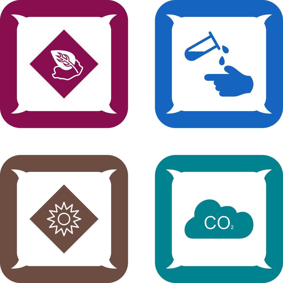 Environment hazard and Corrosive hazard Icon vector