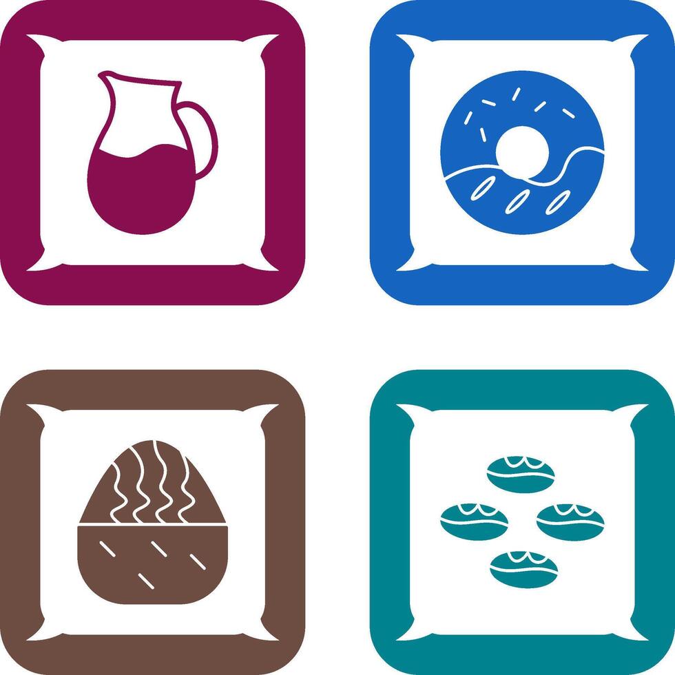 milk jug and cream doughnut Icon vector