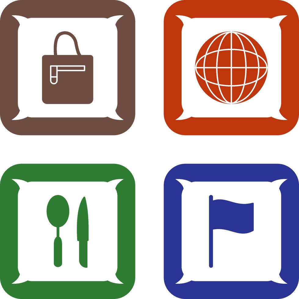 handbag and globe Icon vector