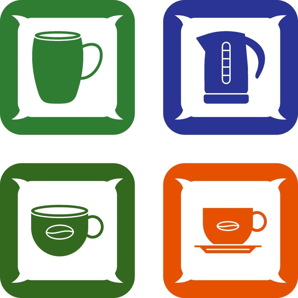 mug and kettle Icon vector
