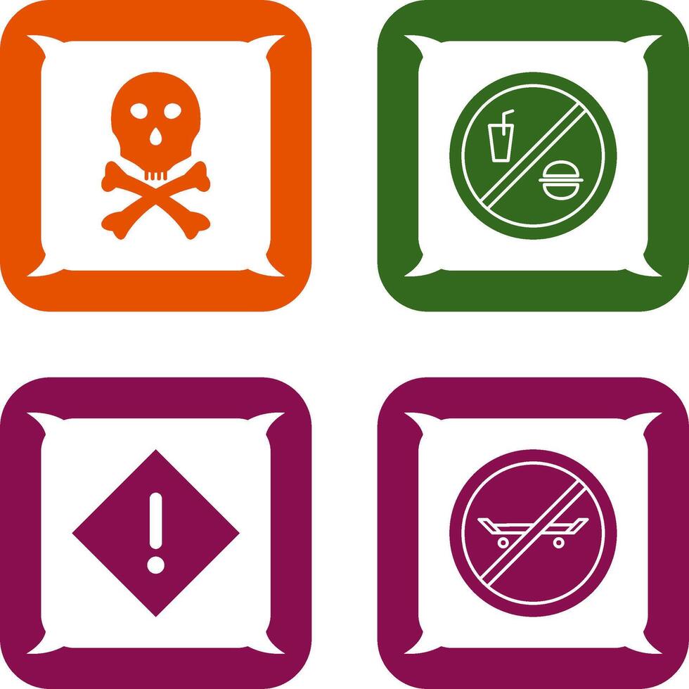 death sign and no foods or drink Icon vector